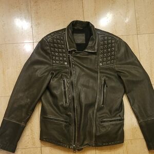 AllSaints Rowley Leather Biker Jacket in size Large